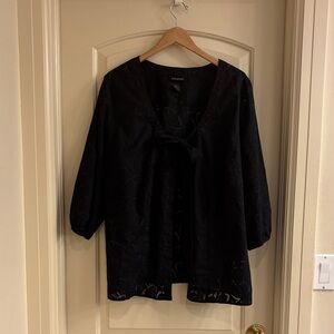 Lane Bryant Laser Cut Black Open Top With Bow